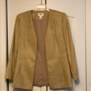 Talbots vintage stretch suede jacket, camel color, Size 10